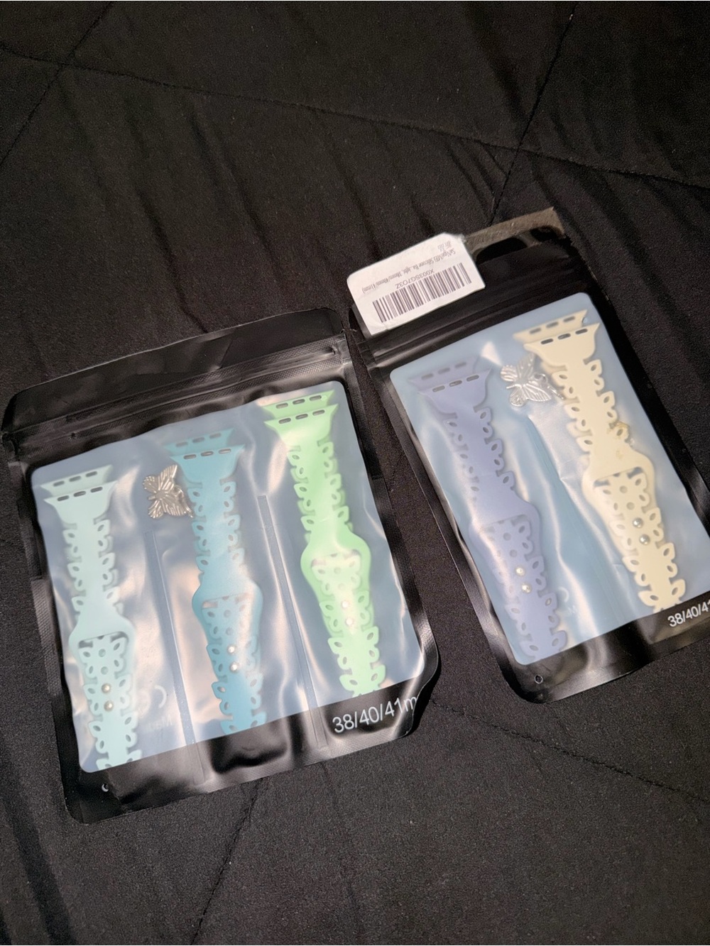 Silicone Replacement Watch Bands - Pastel Blue, Mint & Cream